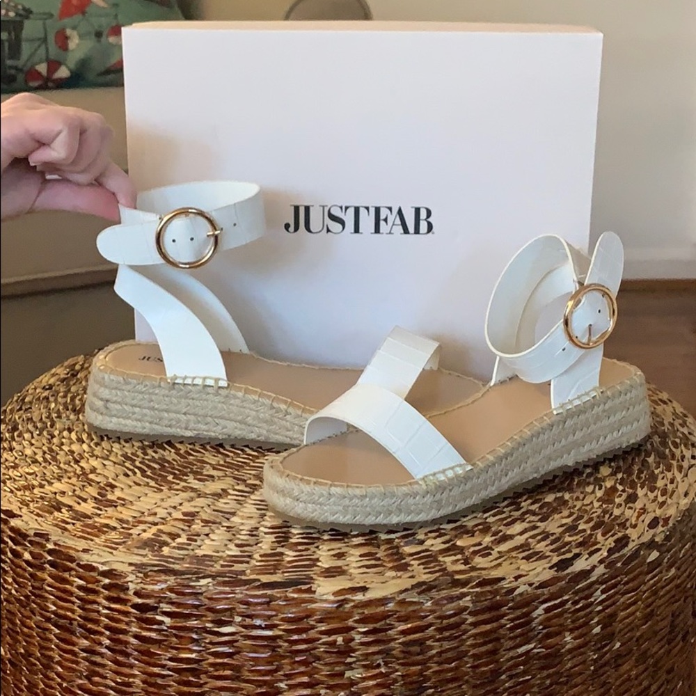 JUSTFab White Sandals